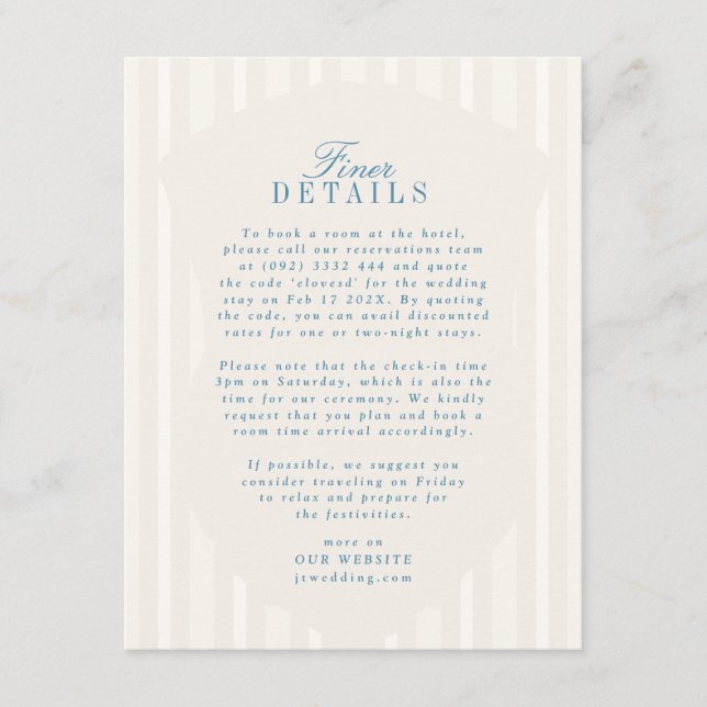 Cartão De Informações Informações Clássicas da Faixa de Monograma Azul F (Frente)