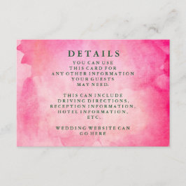 Cartão De Informações Informações de Casamento Aquarela Chic Moderno