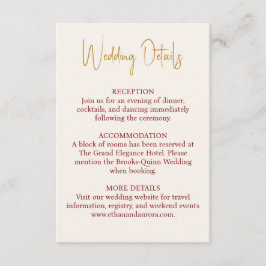 Cartão De Informações Informações de Casamento Burgundy Elegantes