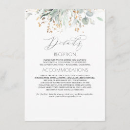 Cartão De Informações Informações de Casamento com Aquarela Boêmia e Fol