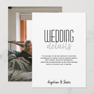 Cartão De Informações Informações de Casamento com Foto Moderna