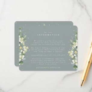 Cartão De Informações Informações de Casamento com Verde Snowberry + Euc