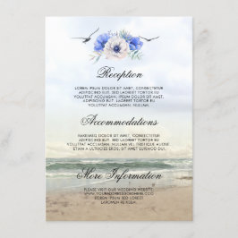 Cartão De Informações Informações de Casamento de Paisagem de Praia para
