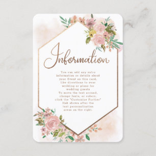 Cartão De Informações Informações de Casamento de Rosa Sedutora Vintage