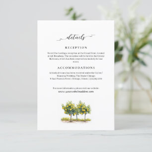 Cartão De Informações Informações de Casamento de Verão com Limão da Tos