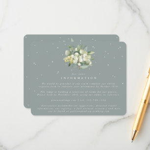 Cartão De Informações Informações de Casamento do Buquê de Green Snowber