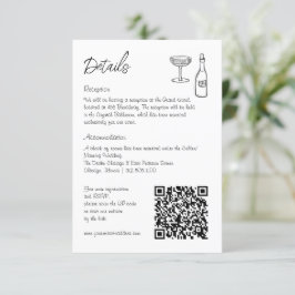 Cartão De Informações Informações de casamento do retro quimológico QR c