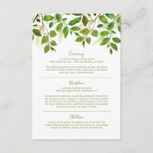 Cartão De Informações Informações de Casamento em Prado de Vegetação Ele