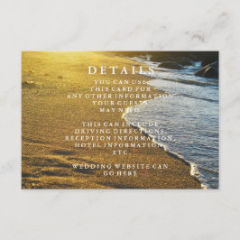 Cartão De Informações Informações de Casamento na Praia de Areia à Beira