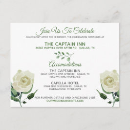 Cartão De Informações Informações de casamento neutras Cream Rose