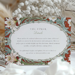 Cartão De Informações Informações de Casamento Vintage