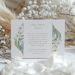 Cartão De Informações Informações de Casamento Vintage Daisies