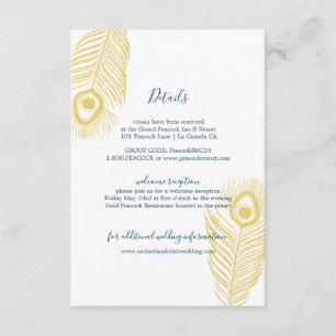 Cartão De Informações Informações de Convidado sobre Casamento Peacock