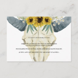 Cartão De Informações Informações de convidado sobre Sunflower e Bull Wa