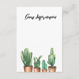 Cartão De Informações Informações de Convidado sobre Tipografia Suculta 