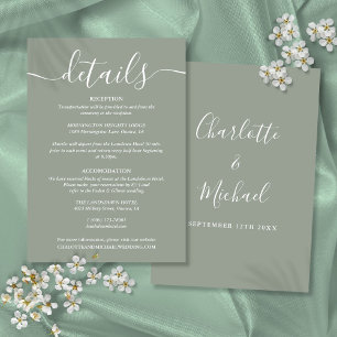 Cartão De Informações Informações de detalhes de casamento Script Sage G