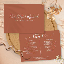 Cartão De Informações Informações de Detalhes do Casamento com Assinatur