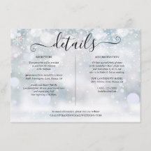 Informações de Detalhes do Casamento Flocos de Nev