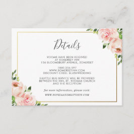 Cartão De Informações Informações de Detalhes do Convidado de Casamento