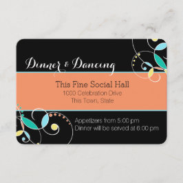 Cartão De Informações Informações de Recepção Inspiradas por Arte Folcló