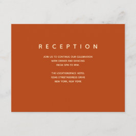 Cartão De Informações Informações de Recepção Laranja Queimada