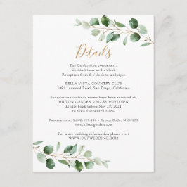 Cartão De Informações Informações detalhadas da elegância verde do eucal