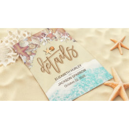 Cartão De Informações Informações Detalhadas do Casamento Estrela do Mar