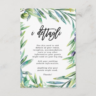 Cartão De Informações Informações detalhadas sobre o casamento em Floren