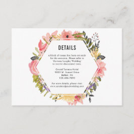 Cartão De Informações Informações/Detalhes do Casamento de Quadro Floral