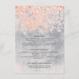 Cartão De Informações Informações do Casamento com Confetes Coral e Cinz