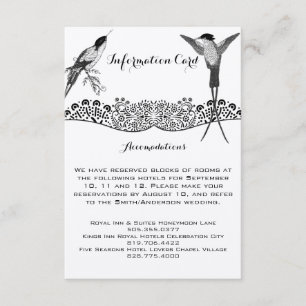 Cartão De Informações Informações do Casamento do Beija-flor Amor