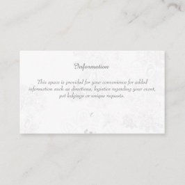 Cartão De Informações Informações do Casamento Incluso(c/ Floral Branco)