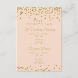 Cartão De Informações Informações do Convidado Dourado Glitter Confetti 