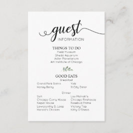 Cartão De Informações Informações do Convidado sobre Detalhes do Casamen