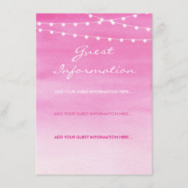 Cartão De Informações Informações do Convidado sobre Luzes de Cadeia de