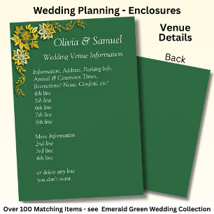 Cartão De Informações Informações do local de casamento - Esmeralda Verd