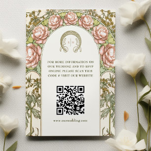 Cartão De Informações Informações do Site de Casamento com Código QR Art