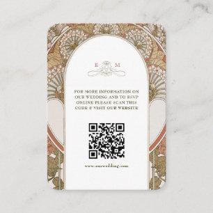 Cartão De Informações Informações do Site de Casamento com QR Code Arte