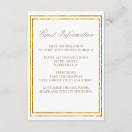 Cartão De Informações Informações para Convidados de Casamento com Borda