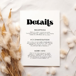 Cartão De Informações Informações para convidados de casamento em letra 