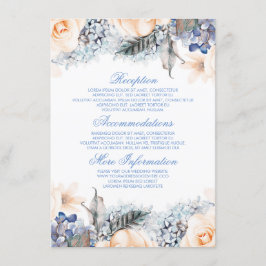 Cartão De Informações Informações para Convidados de Casamento Floral Az