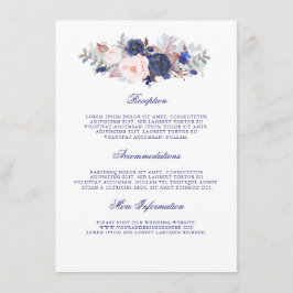 Cartão De Informações Informações para Convidados de Casamento Floral Ma