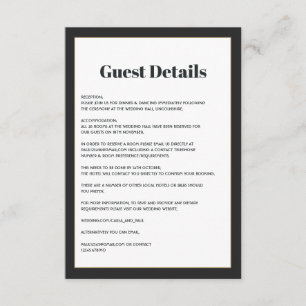 Cartão De Informações Informações para Convidados de Casamento Geométric
