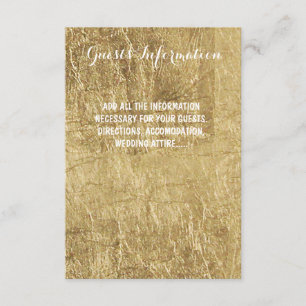 Cartão De Informações Informações para convidados de casamento luxuoso c