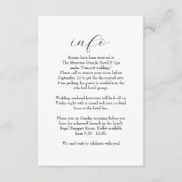 Cartão De Informações Informações simples sobre casamento branco e preto
