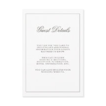 Informações simples sobre o convidado de casamento