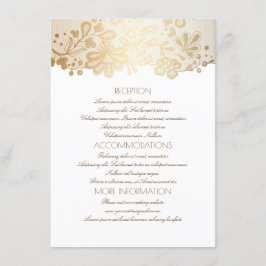 Cartão De Informações Informações sobre Casamento Branco Elegante de Dou
