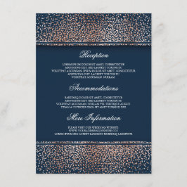 Cartão De Informações Informações sobre Casamento com Glitter de Marinho