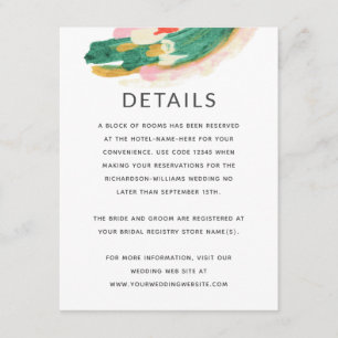 Cartão De Informações Informações sobre Casamento de Abstrato pintados c