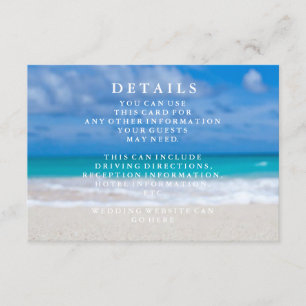Cartão De Informações Informações sobre Casamento de Azul Sea Waves e